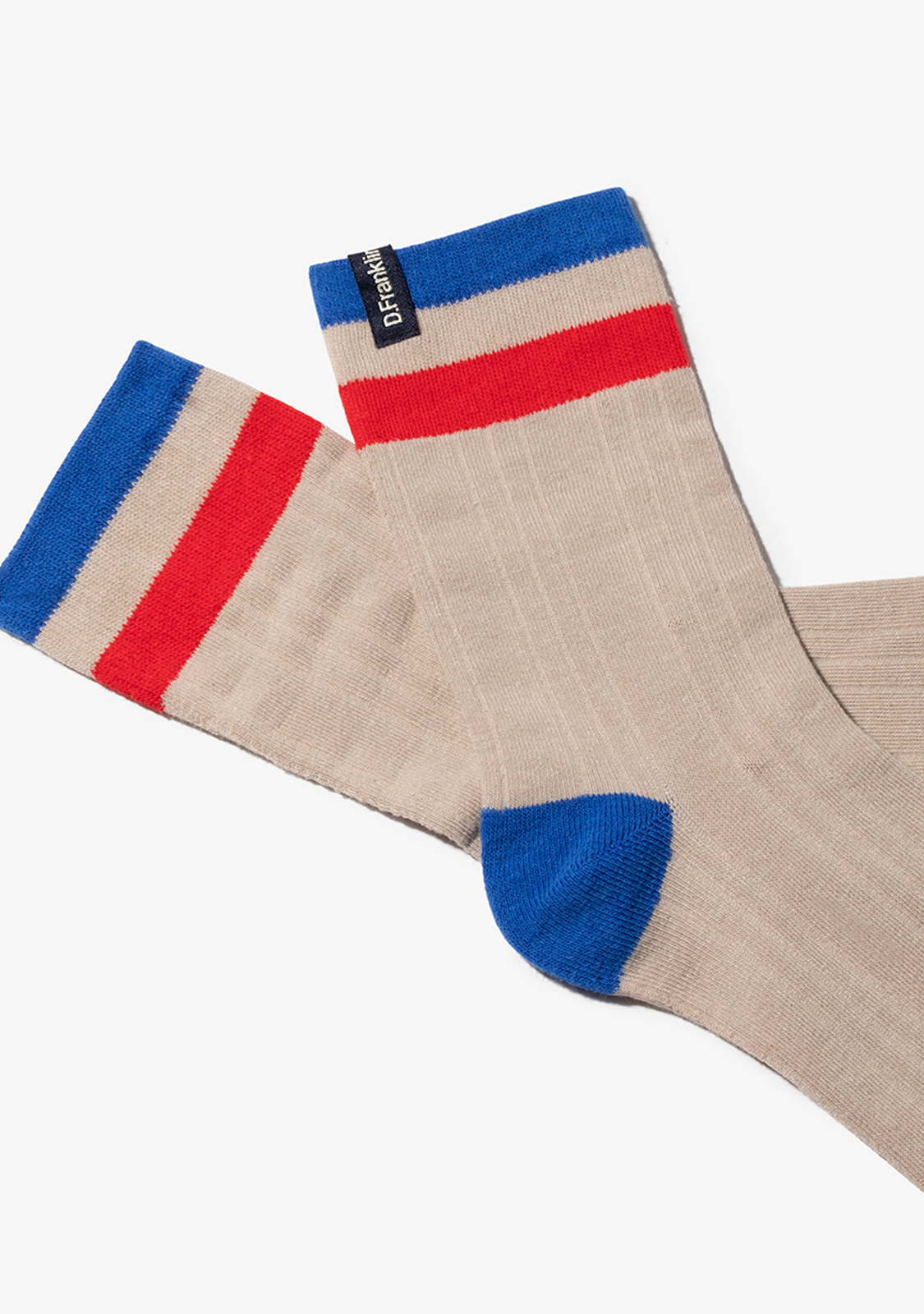Retro 3 Stripes Cuff Socks 2 Pack Sand-White