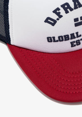 Puff Print Trucker Cap Navy-Red