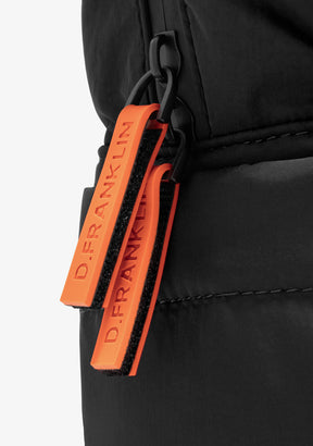 Multi-Pocket Nylon Backpack Black + Custom Set Orange