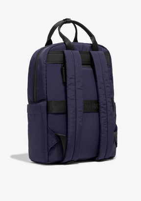 Multi-Pocket Nylon Backpack Navy