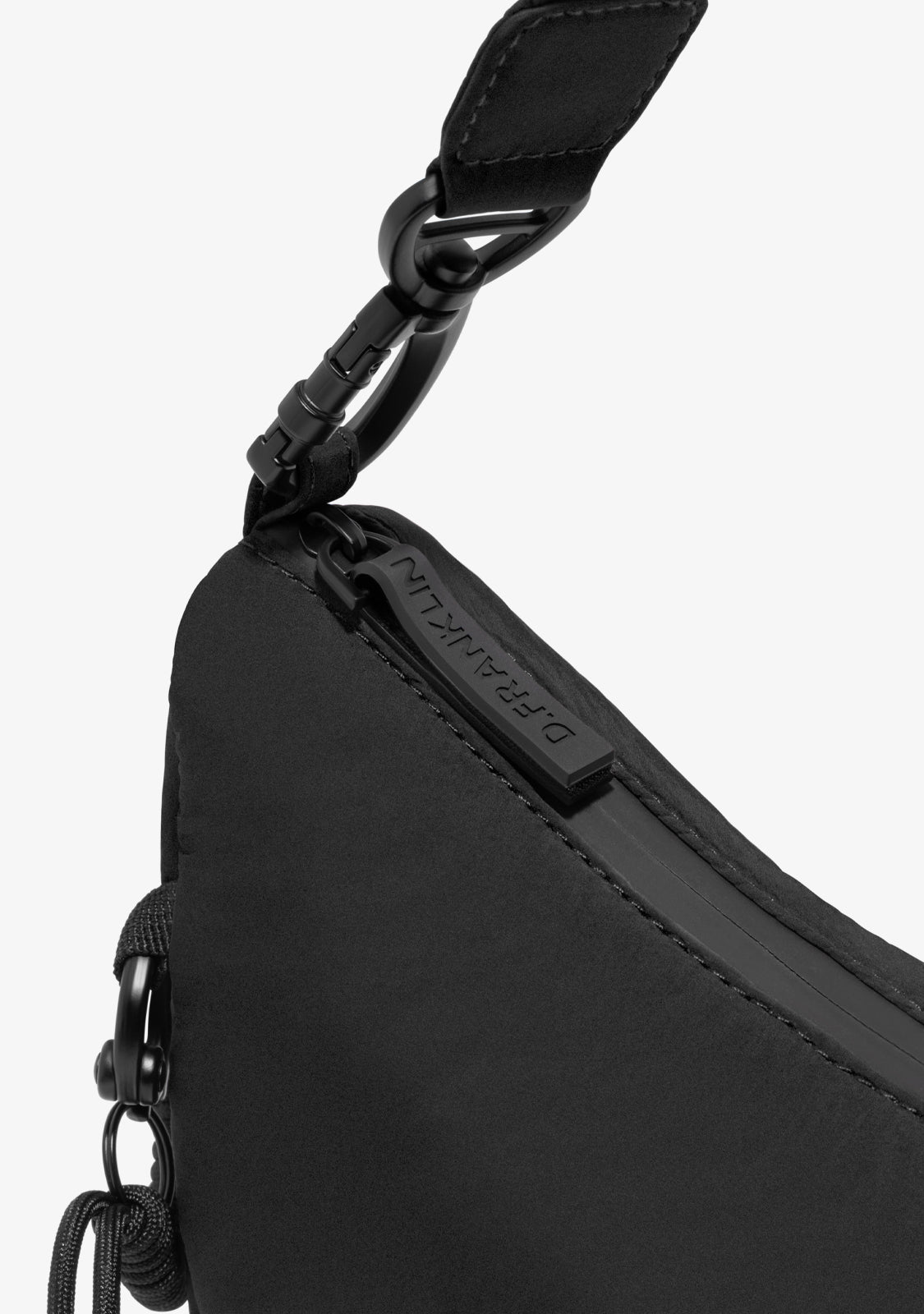 Round Nylon Crossbody Bag Black