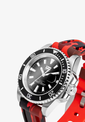 Scuba Diving Red Camo Steel Black