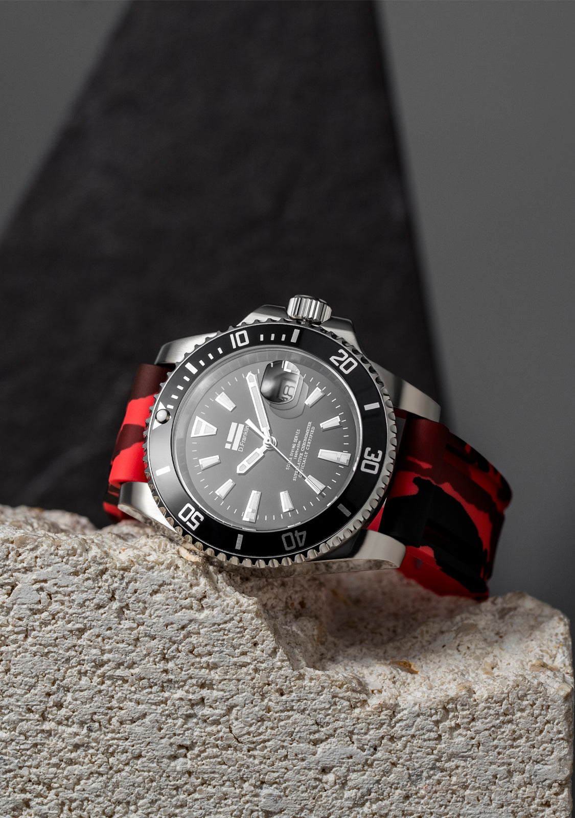 Scuba Diving Red Camo Steel Black