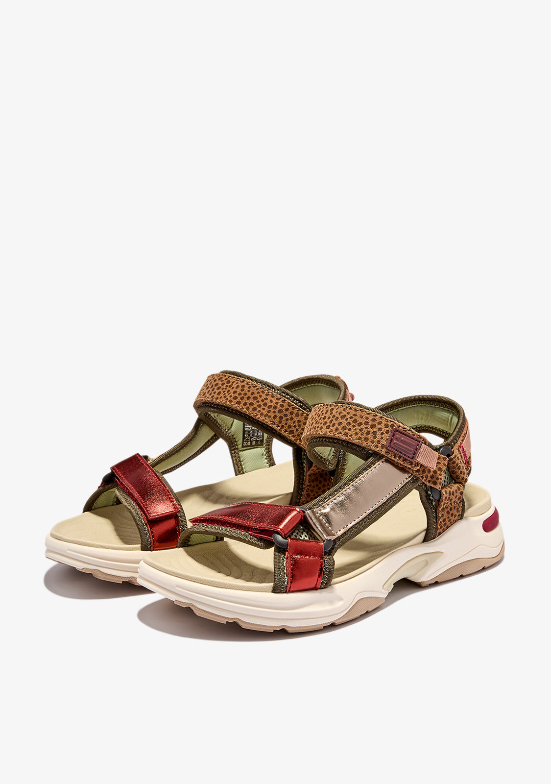 347 Sandal Print Burgundy