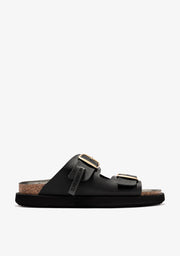 Vibe Sandals Gold Buckle Champion Black