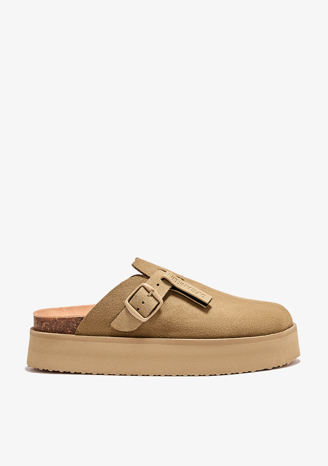 Vibe Sandals Clog Platform Suede Sand