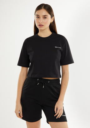 St. Denis Cropped T-Shirt Black / White