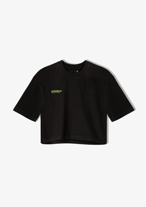 Nowhere Bound Cropped T-Shirt Black / Lime