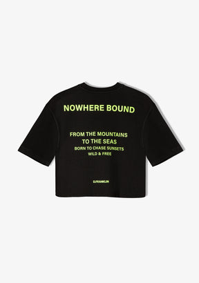 Nowhere Bound Cropped T-Shirt Black / Lime