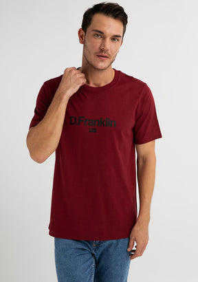 Logo Flag T-Shirt Burgundy / Black